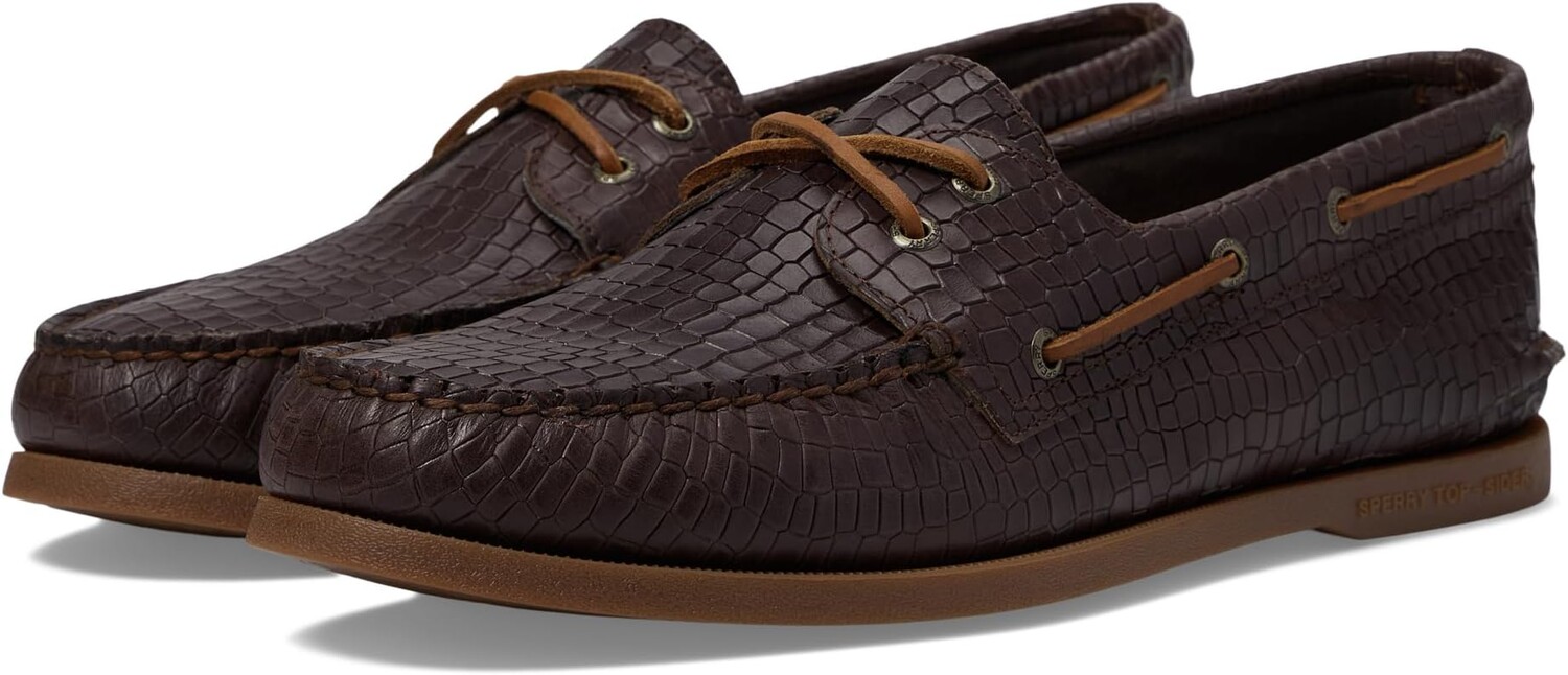 

Топсайдеры A/O 2-Eye Croc Sperry, коричневый