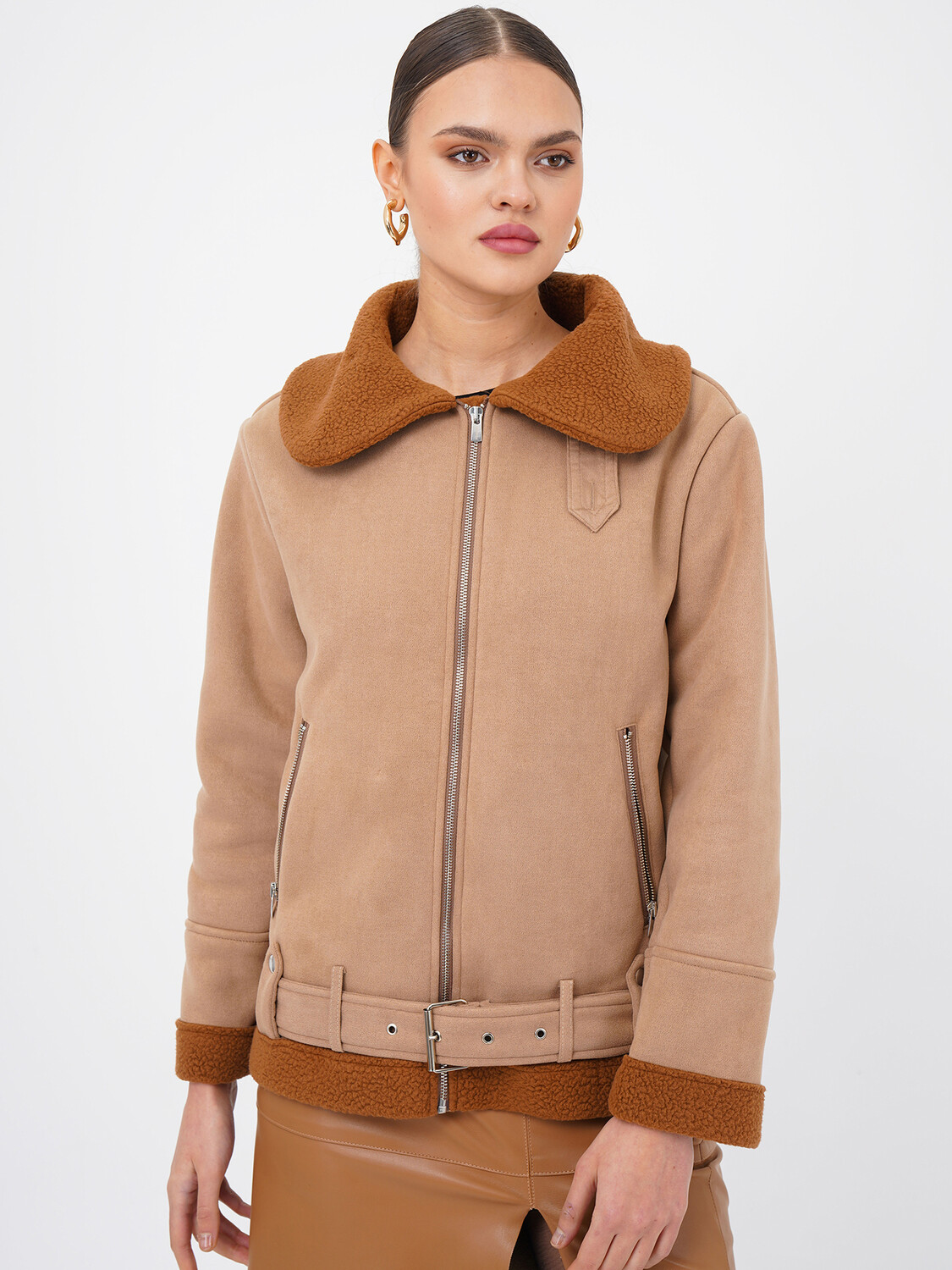 

Кожаная куртка Freshlions Mantel, коричневый