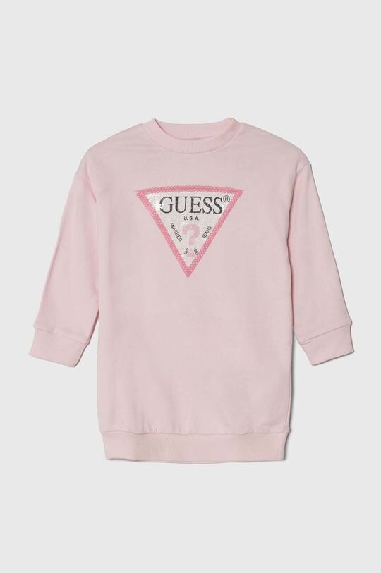 

Детское хлопковое платье Guess, розовый