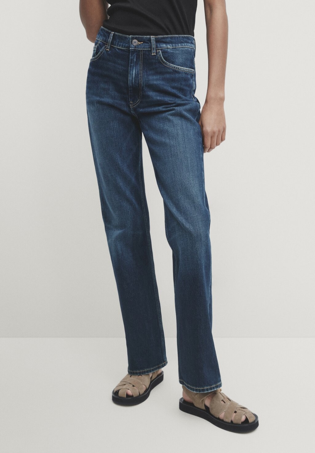 

Джинсы Bootcut High-Waist Massimo Dutti, цвет blue denim