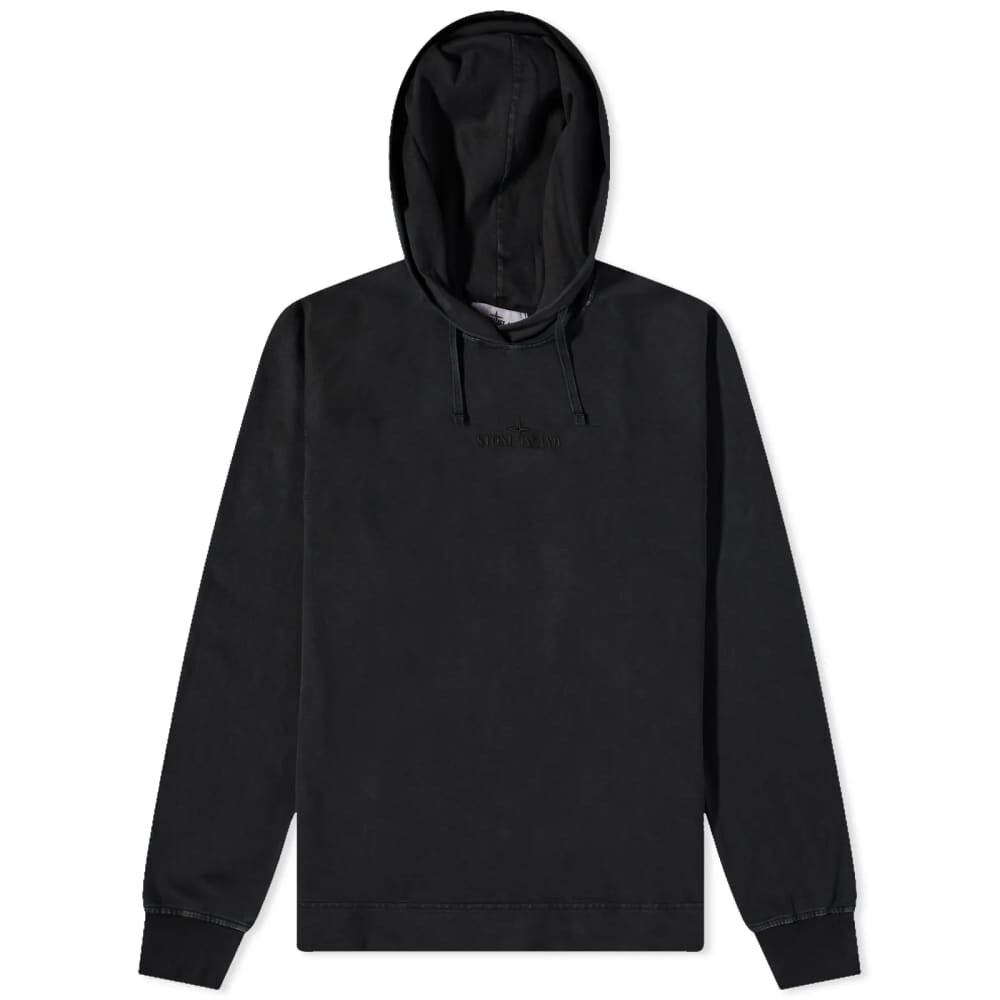 

Легкая худи с вышитым логотипом Stone Island, черный