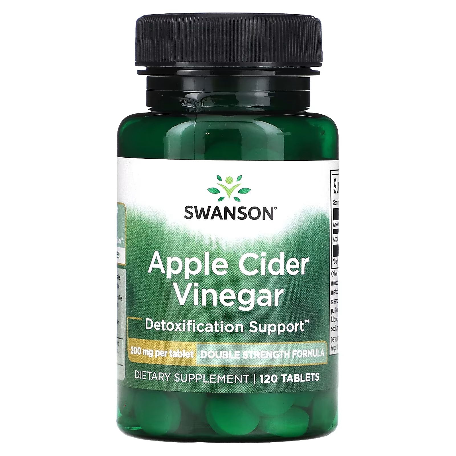 Яблочный уксус Swanson 200 мг, 120 таблеток swanson ржаная трава 500 мг 120 таблеток