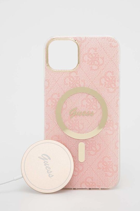 

Чехол и зарядное устройство для телефона iPhone 14 Plus 6,7 дюйма Guess, розовый