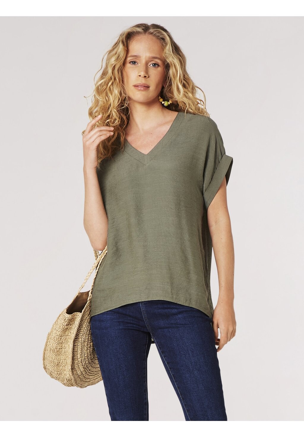 

Блузка-рубашка APRICOT SHIMMER BUTTON BACK TOP, цвет khaki