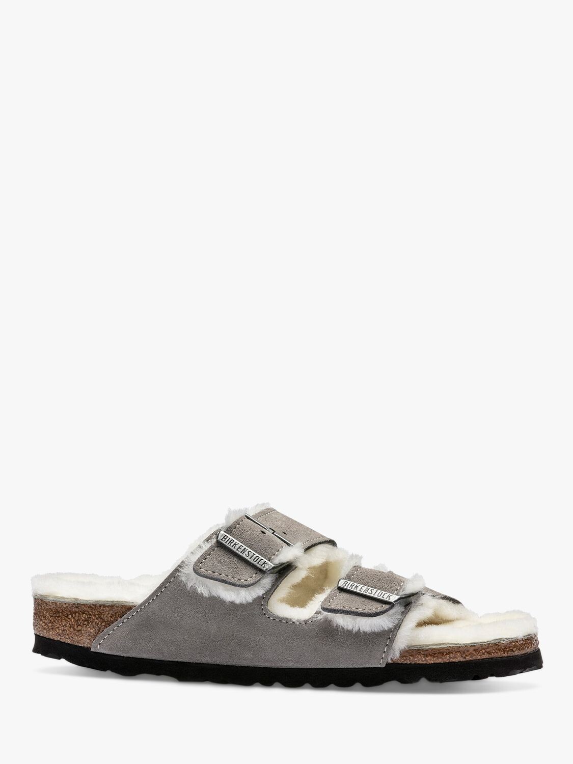 

Замшевые сандалии из овчины Birkenstock Arizona, цвет Stone Coin