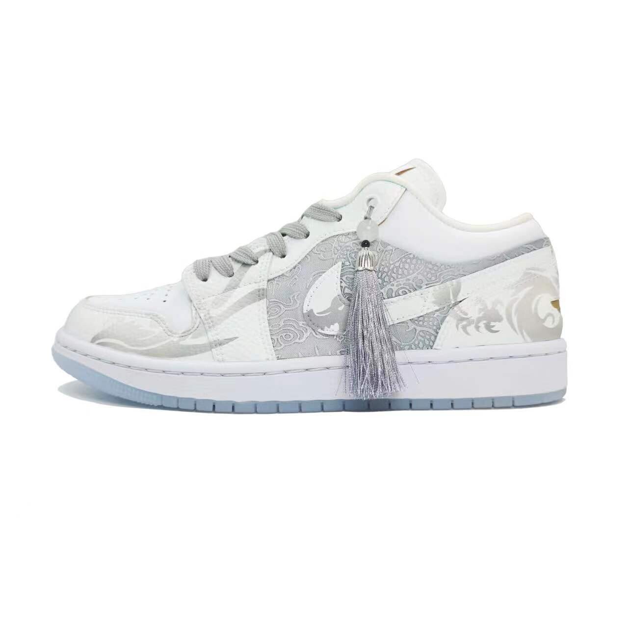 

Кроссовки Air Jordan 1 Vintage Basketball Shoes Men Low-top White/gray, белый