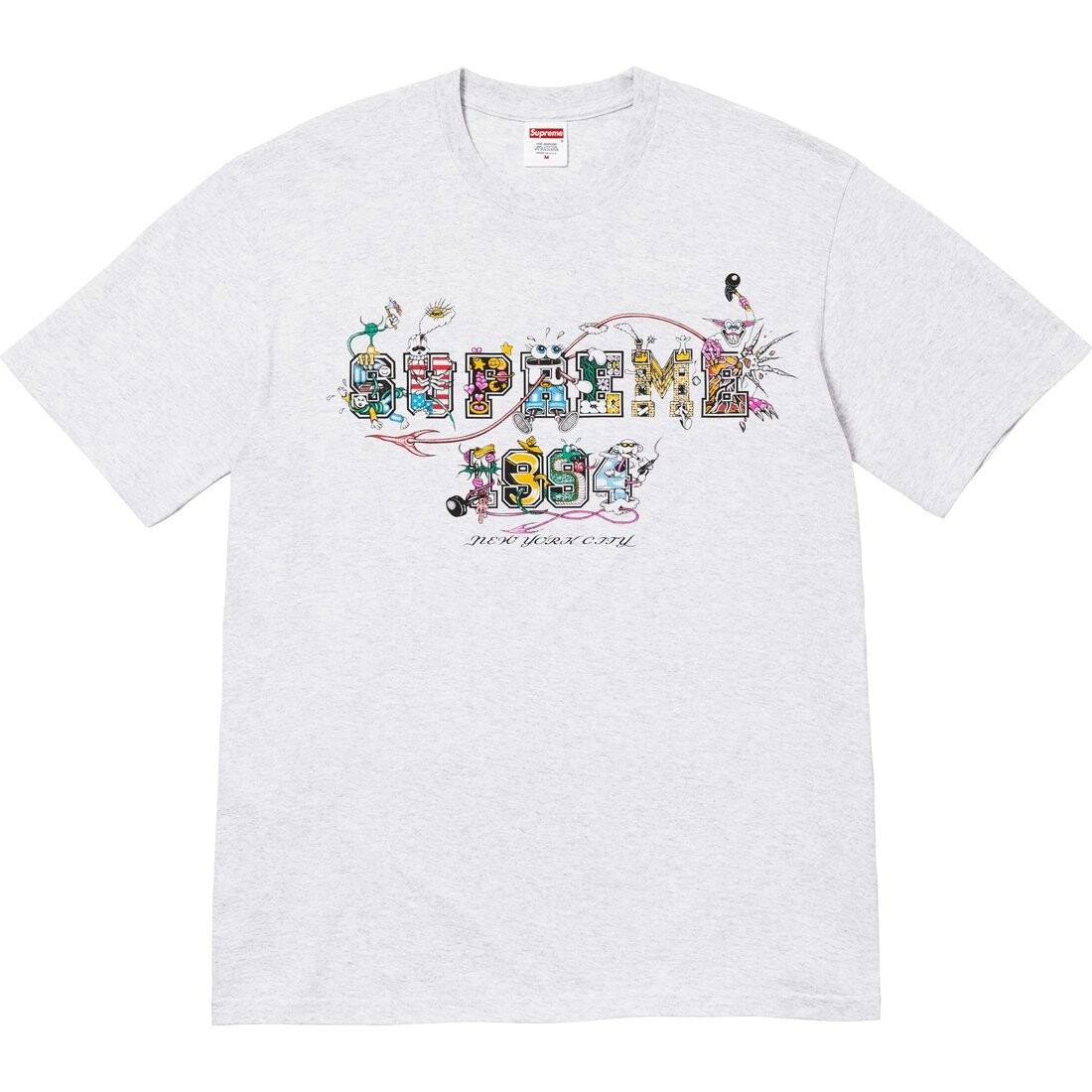

SS24 WEEK19 Футболка Varsity красная Supreme, серый