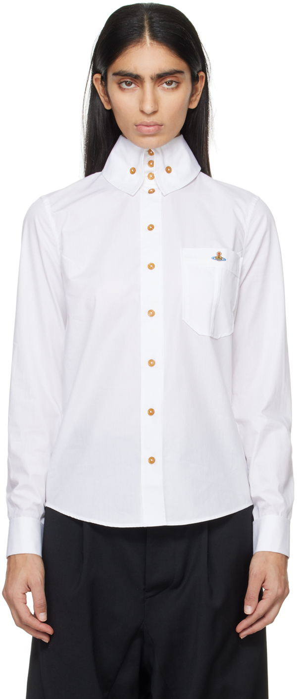 Белая классическая рубашка с кроллом Vivienne Westwood