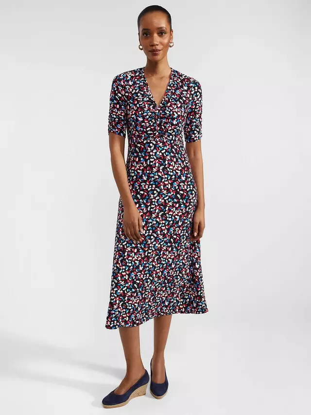 

Платье Hobbs Hobba Petite Anela V-neck Midi, цвет navy/multi