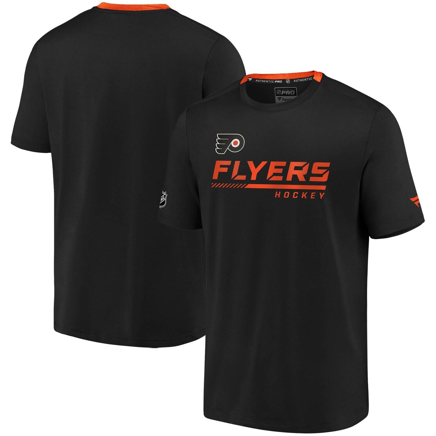 

Мужская черная футболка с логотипом Fanatics Philadelphia Flyers Authentic Pro Locker Room Performance, Черный