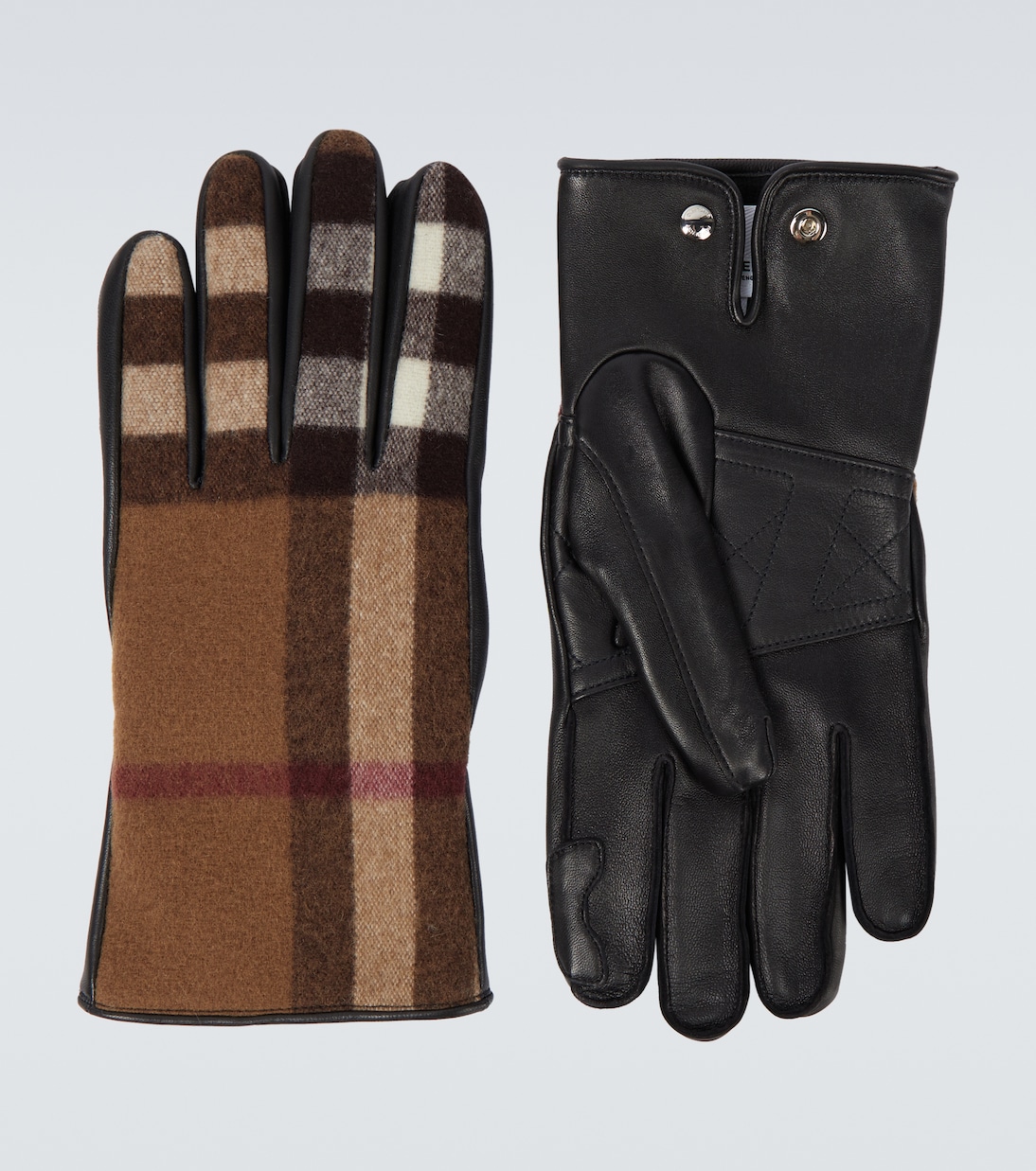 Перчатки из кожи и шерсти Burberry, бежевый цена и фото