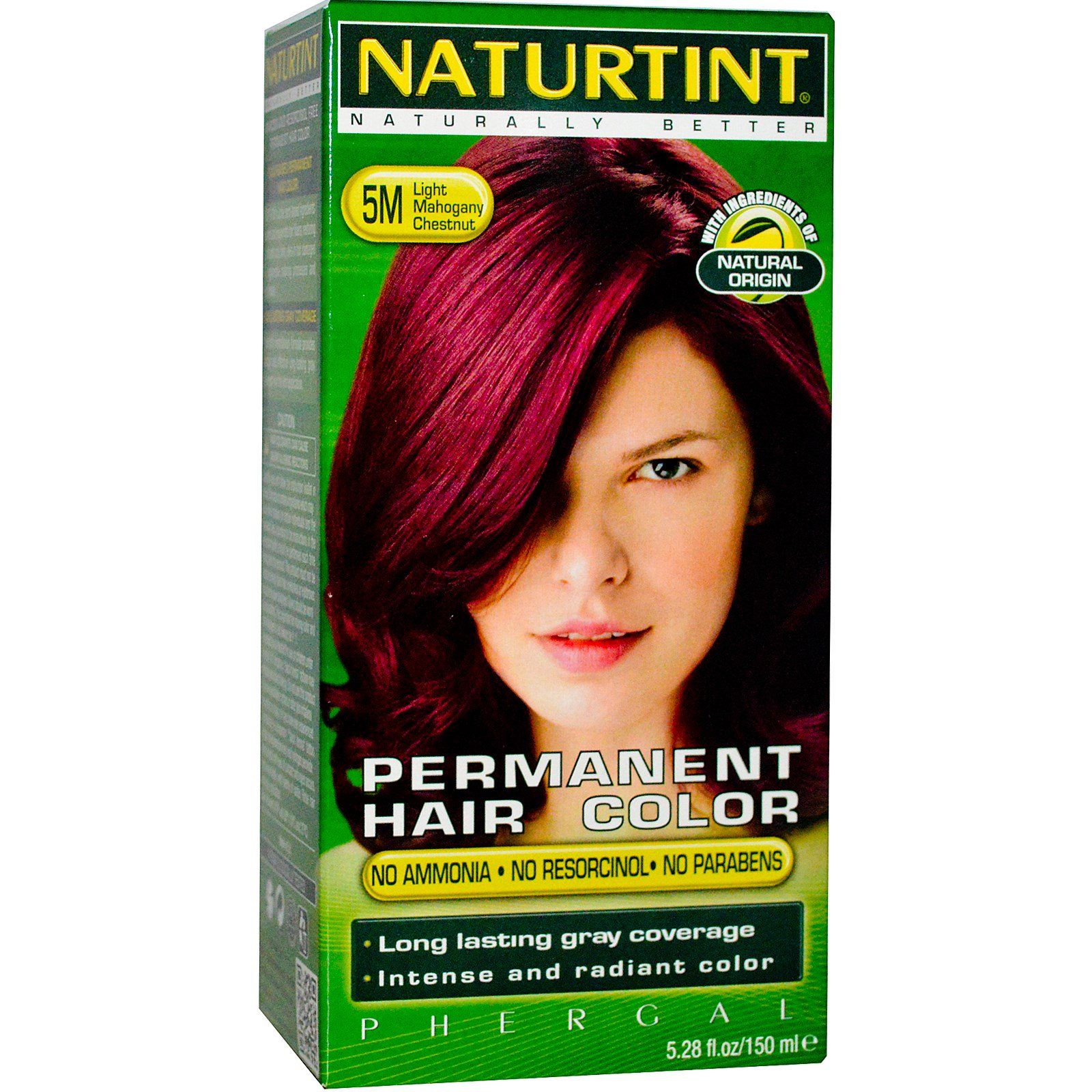 Naturtint Стойкая краска для волос 5M светлый махагони-каштан 5,28 жидких унций (150 мл) стойкая краска для волос 4n натуральный каштан 155мл naturtint