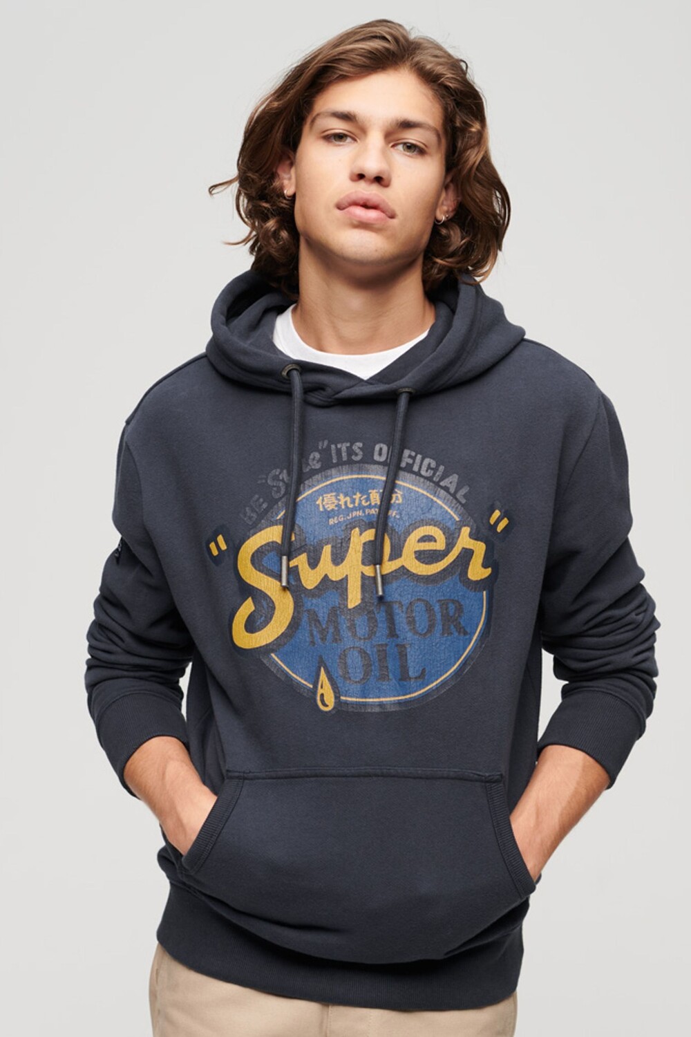 

Толстовка с логотипом и спецодеждой Superdry, синий