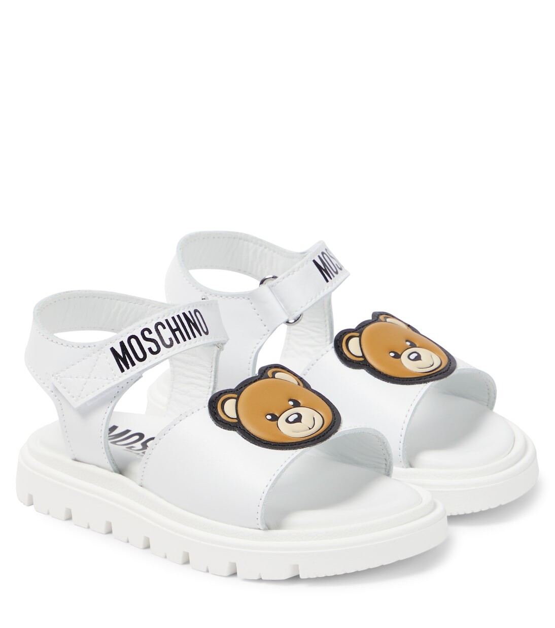 

Кожаные сандалии с мишками teddy Moschino Kids, белый