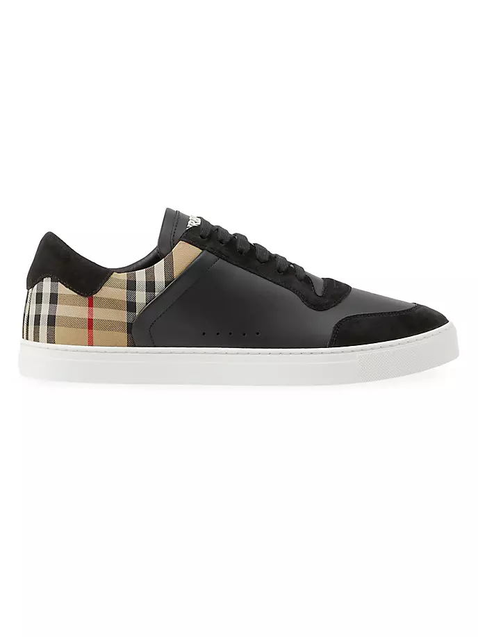 

Кроссовки Stevie Check из кожи и парусины Burberry, цвет black check