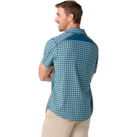 цена Рубашка на пуговицах с короткими рукавами и принтом мужская Smartwool, цвет Twilight Gingham Print