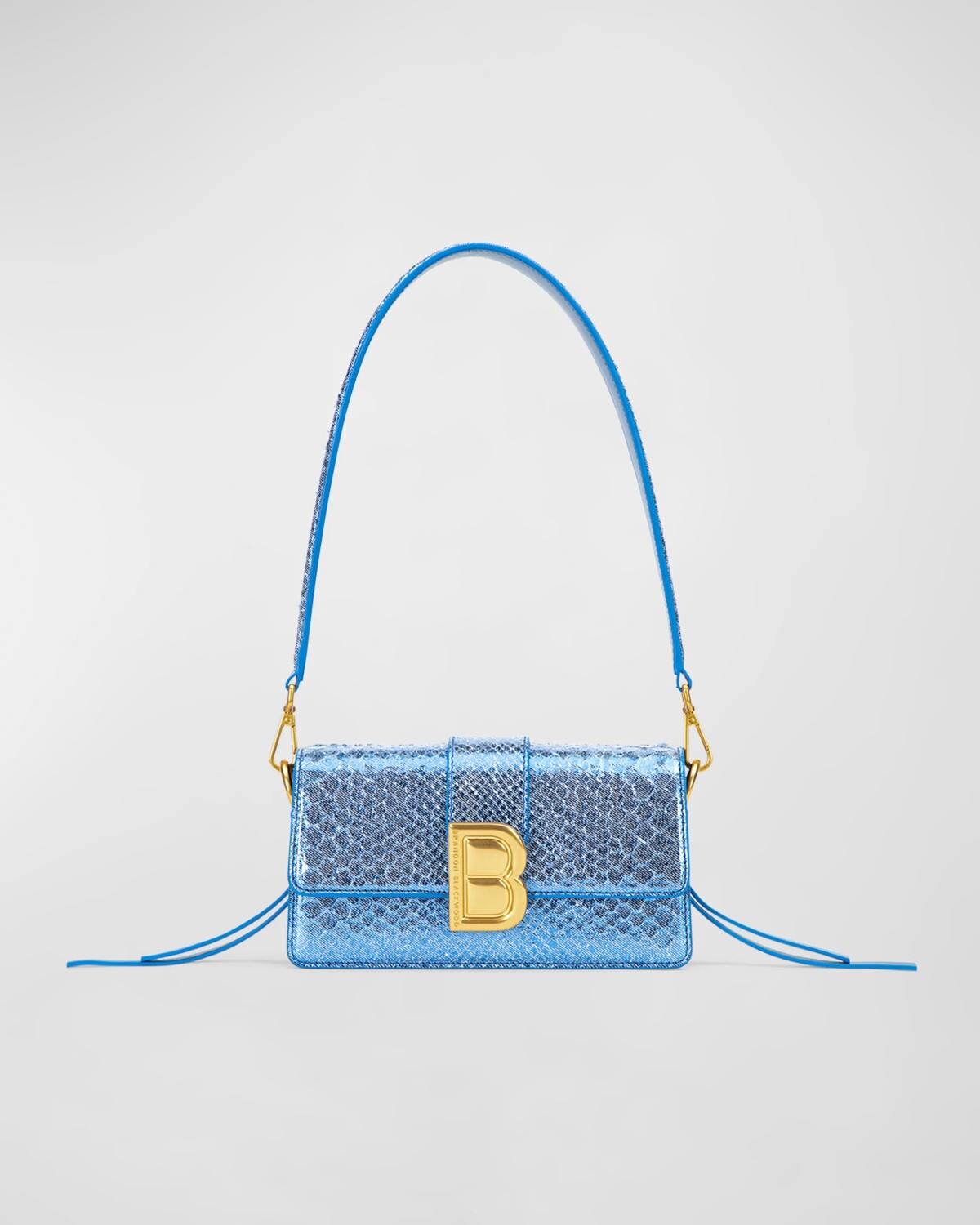 

Сумка на плечо Nia ​​металлик с тиснением змеи Brandon Blackwood, цвет Metallic Blue