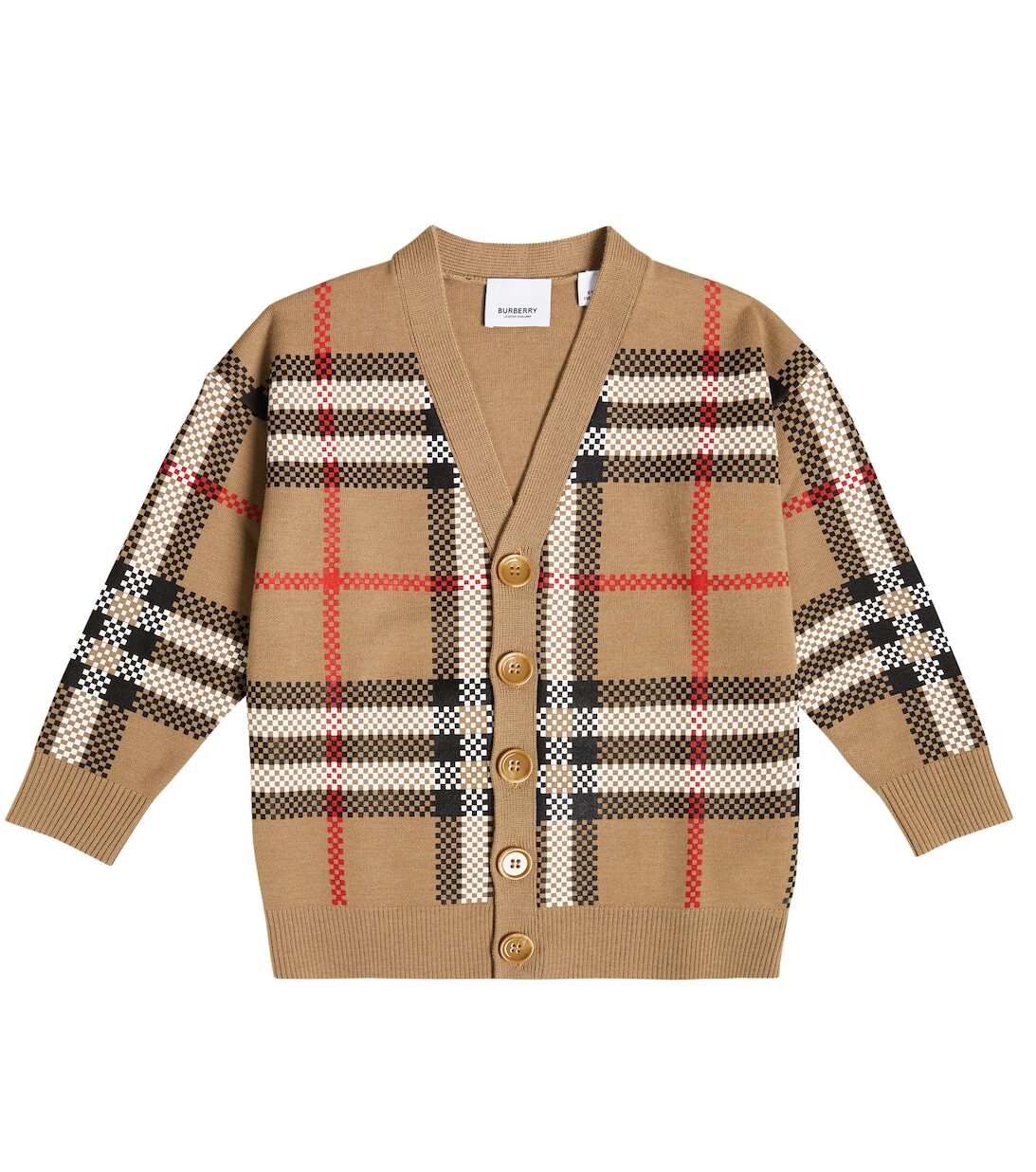 

Клетчатый кардиган Johnny из смесовой шерсти Burberry, бежевый