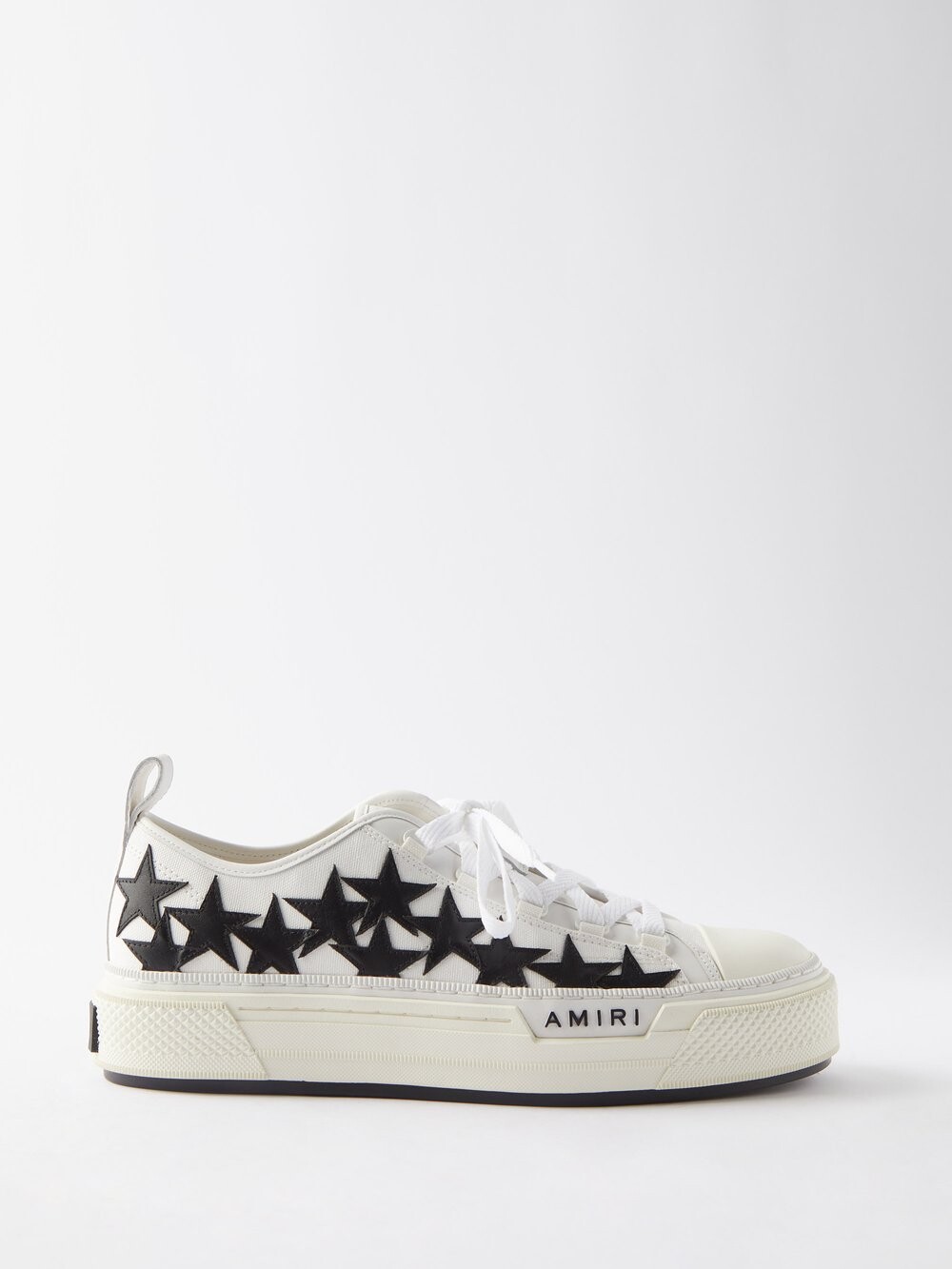 

Кроссовки stars court из парусины с кожаной аппликацией Amiri, белый