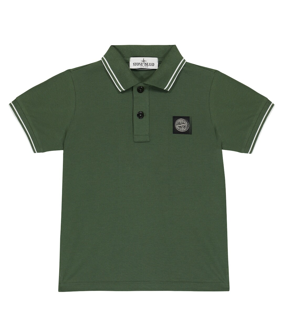 

Рубашка поло из смесового хлопка Stone Island Junior, зеленый
