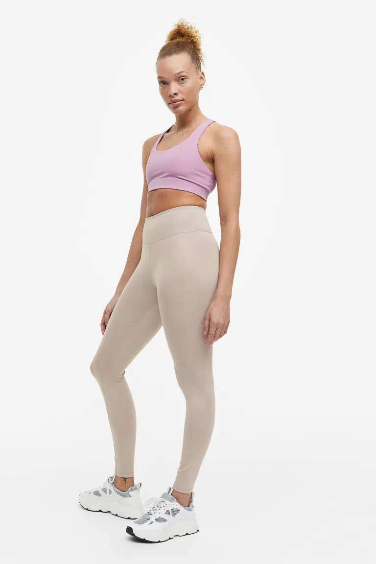 

Спортивные леггинсы с высокой талией H&M, бежевый