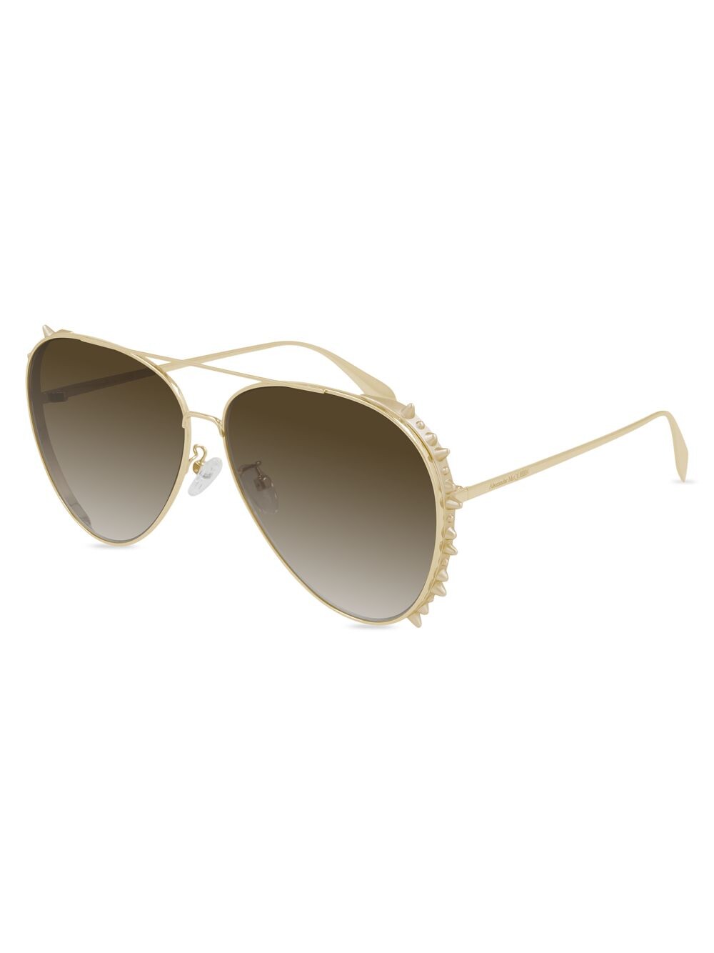 

Солнцезащитные очки-авиаторы 63MM Alexander McQueen, золотой