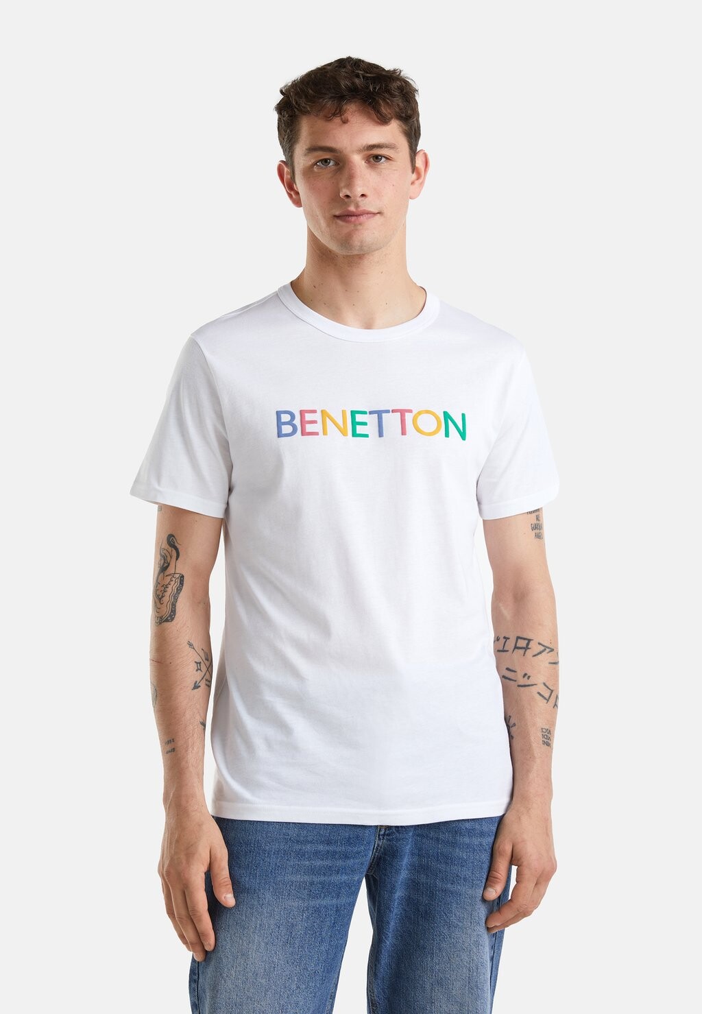 

Футболка с принтом With Logo United Colors of Benetton, белый