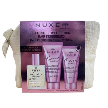 

Ритуальный футляр для волос Hair Prodigieux, 4 предмета NUXE