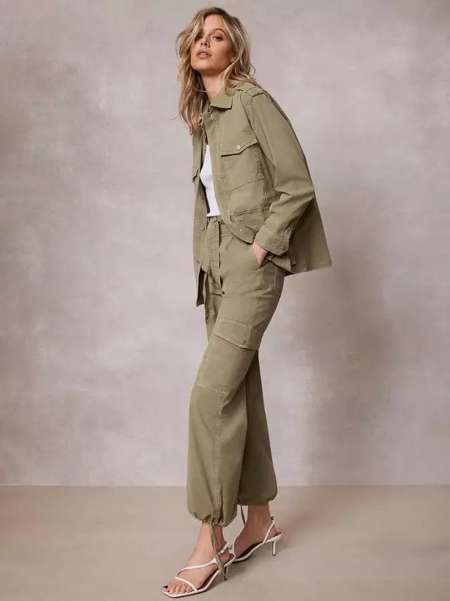 

Брюки Mint Velvet Tie Cuff Cargo, хаки
