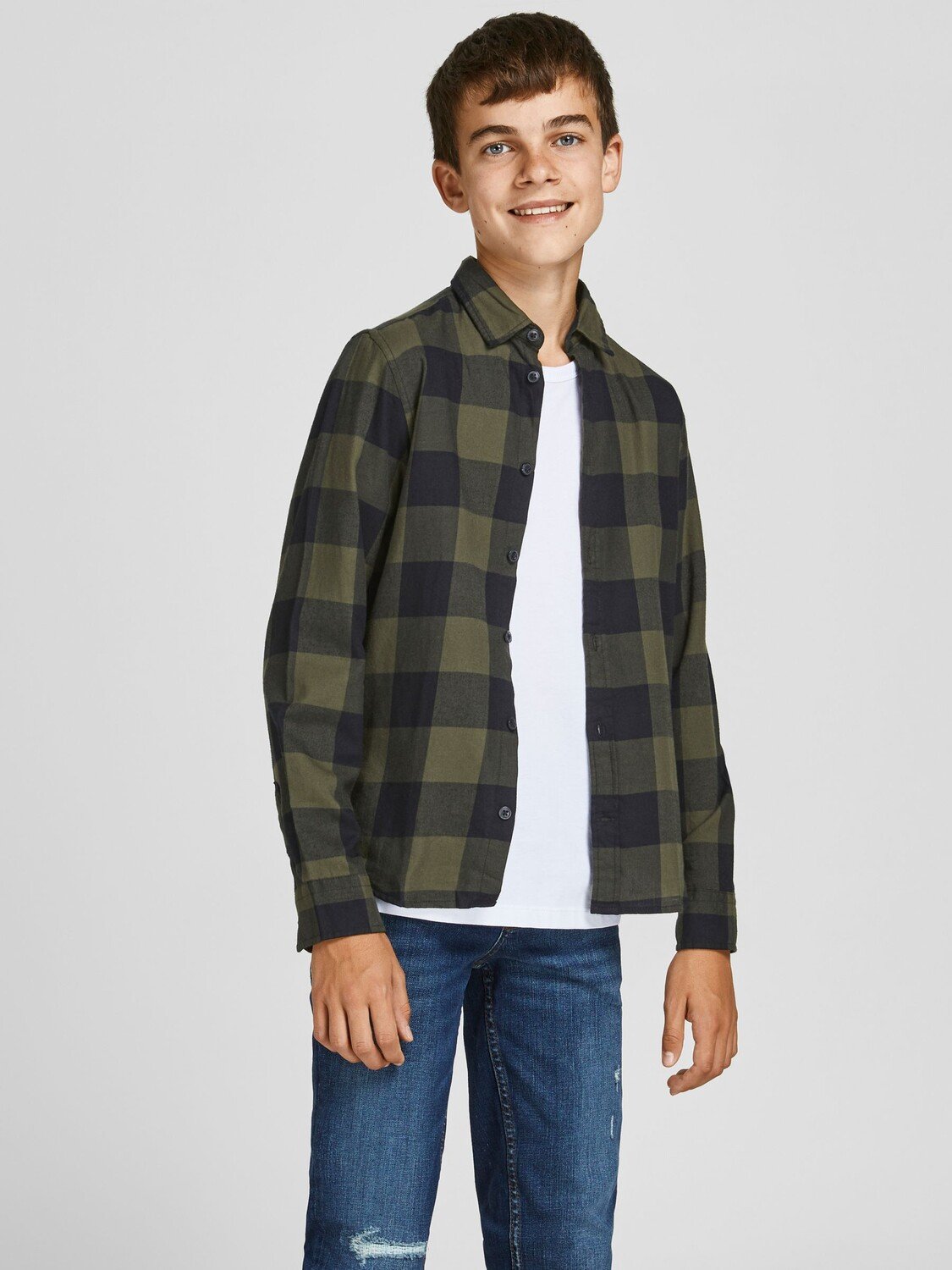 

Рубашка в клетку Junior Buffalo Jack & Jones, оливковое