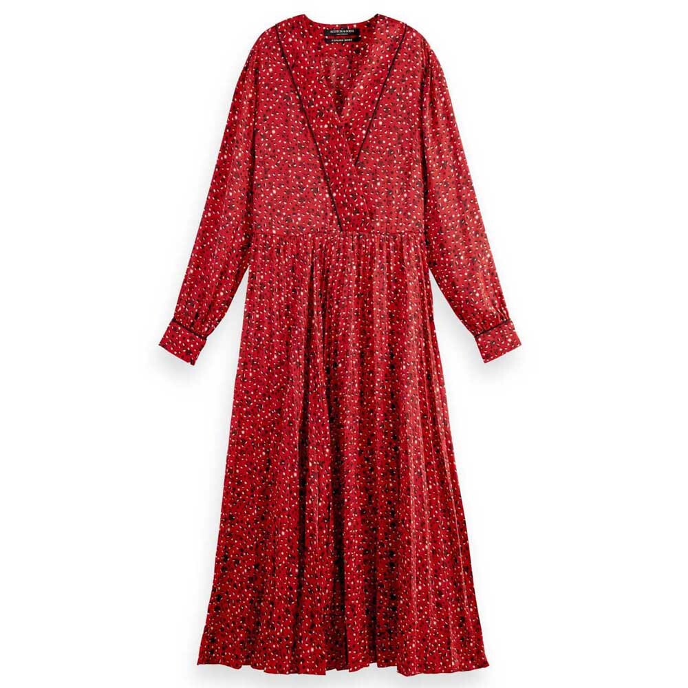

Длинное платье Scotch & Soda Pleated Long Sleeve, красный