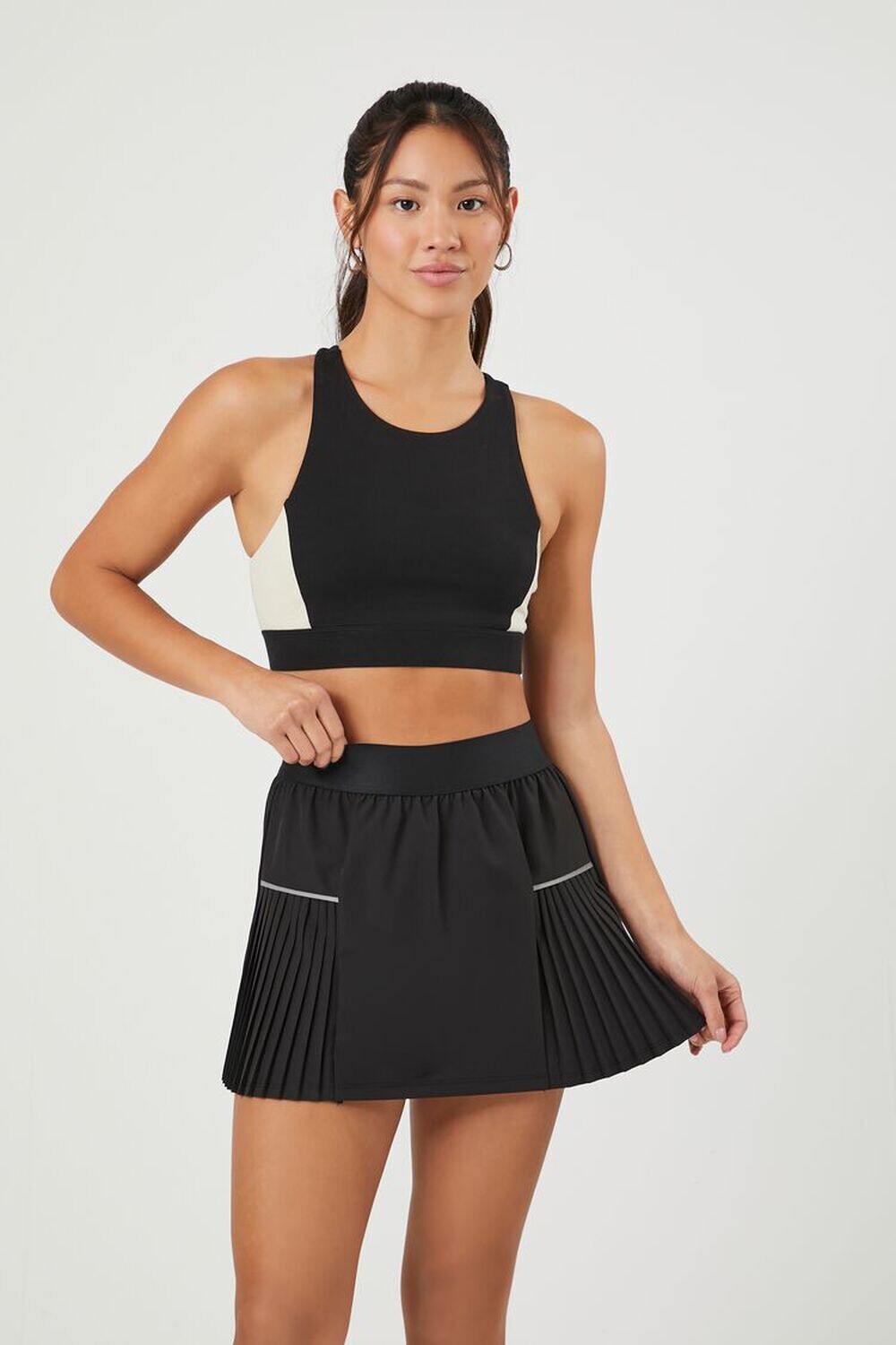 

Мини-юбка со складками Active Forever 21, черный