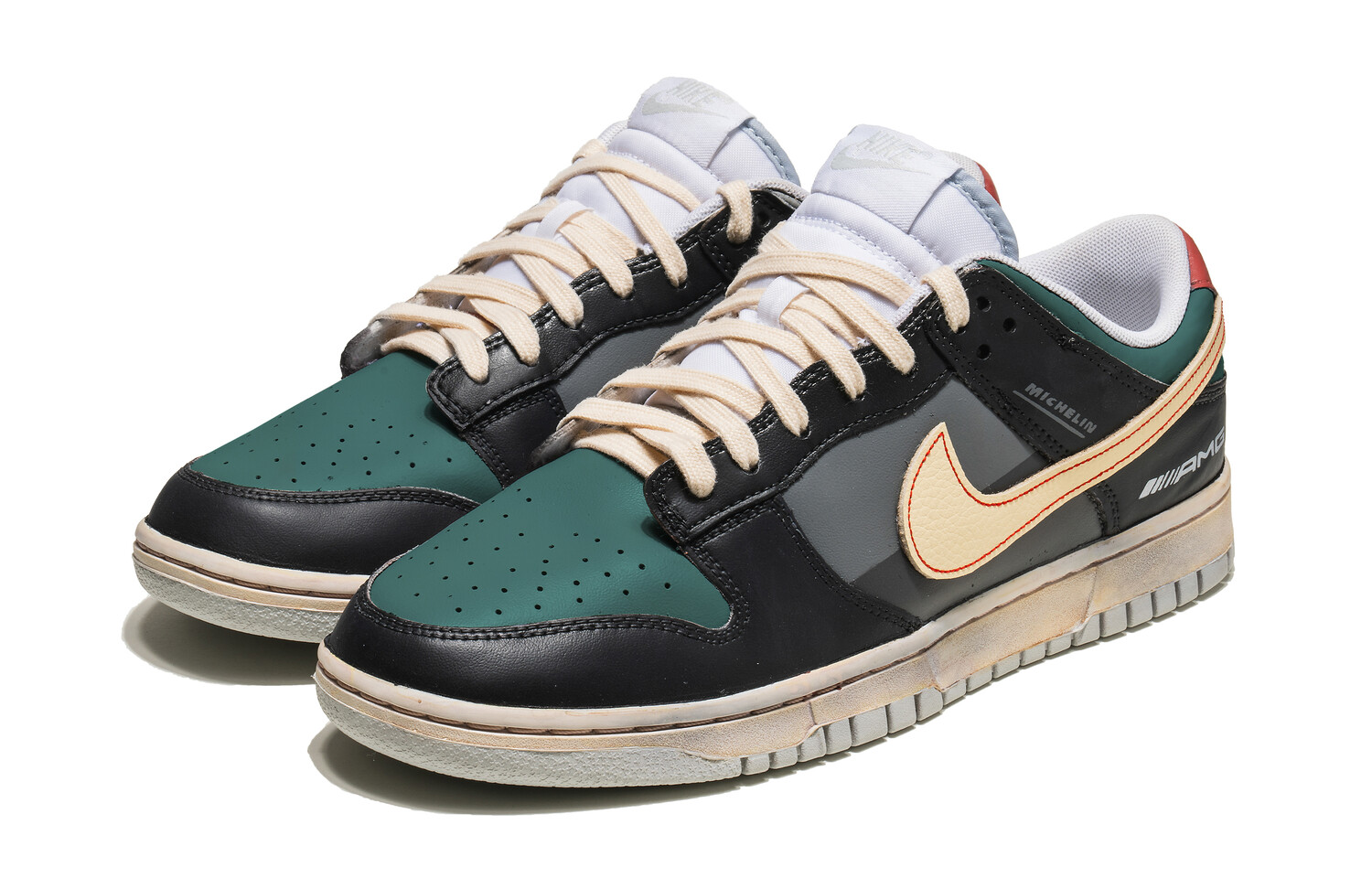 

Кроссовки Nike Dunk Skateboarding Shoes Men Low-top Black/grey/beige/green, зеленый
