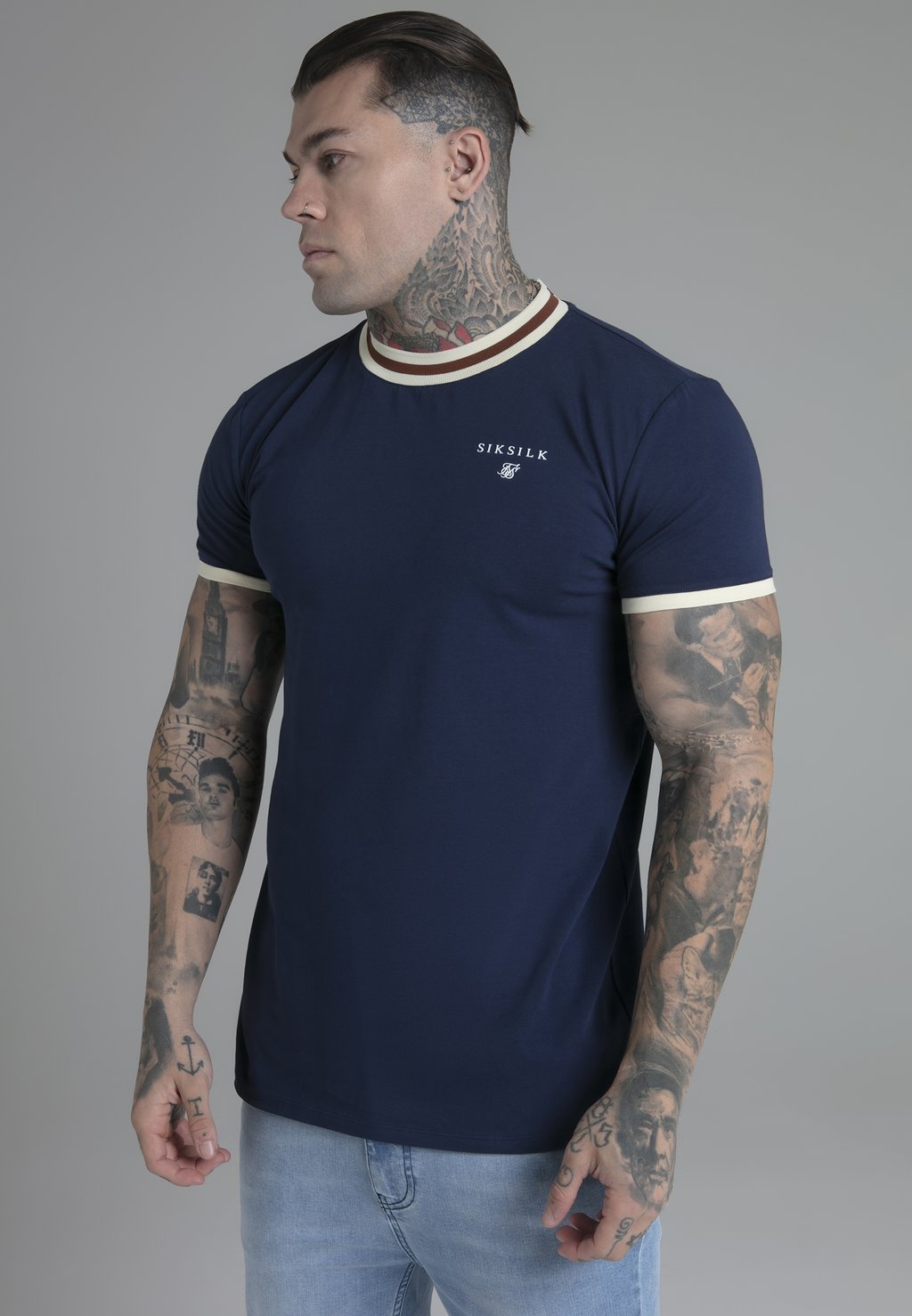 Базовая футболка Ringer SIKSILK, цвет navy