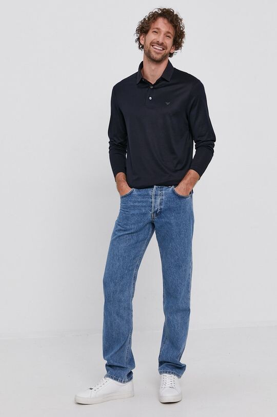 

Рубашка с длинным рукавом Emporio Armani, темно-синий