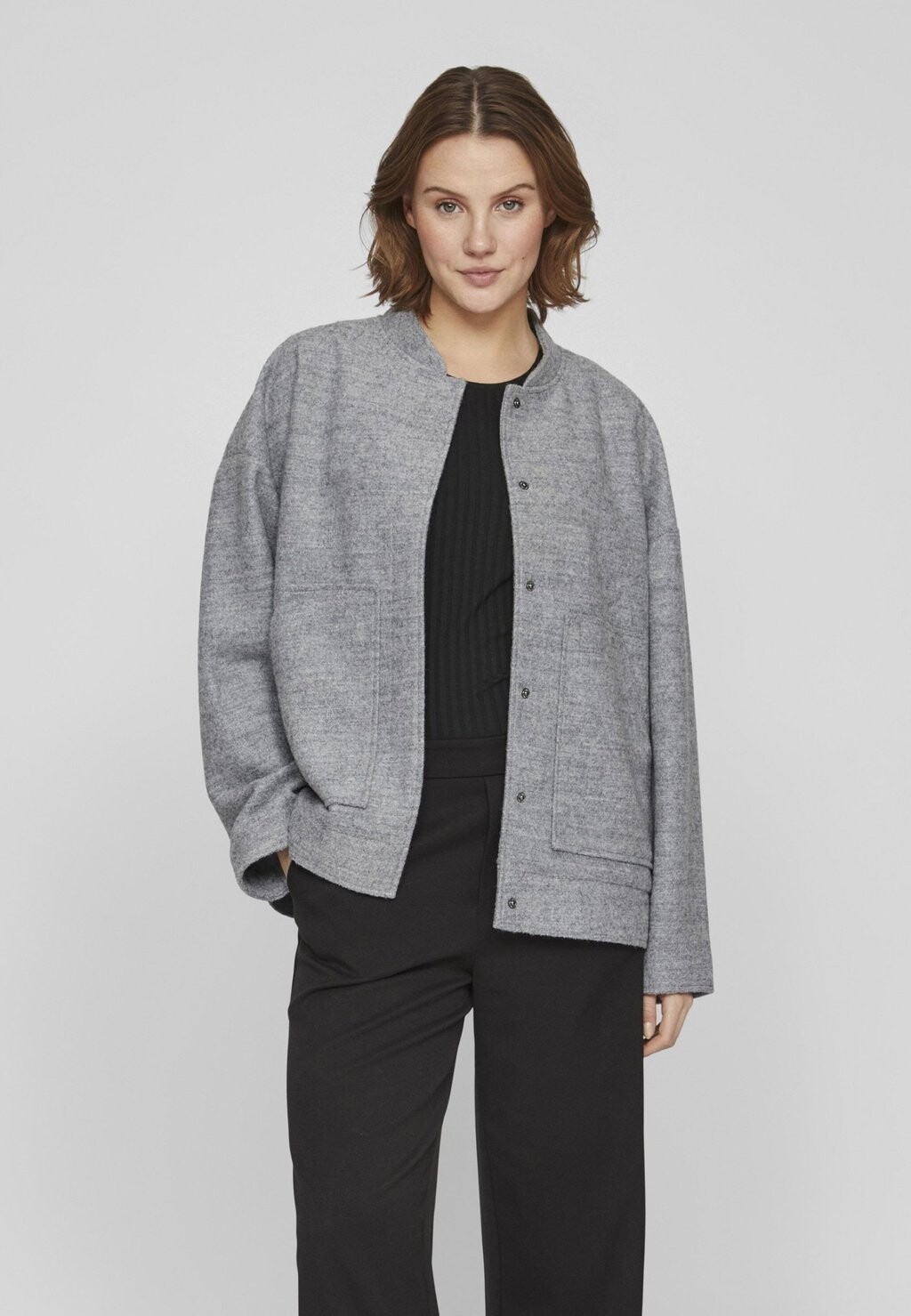 

Бомбер VILA, цвет light grey melange