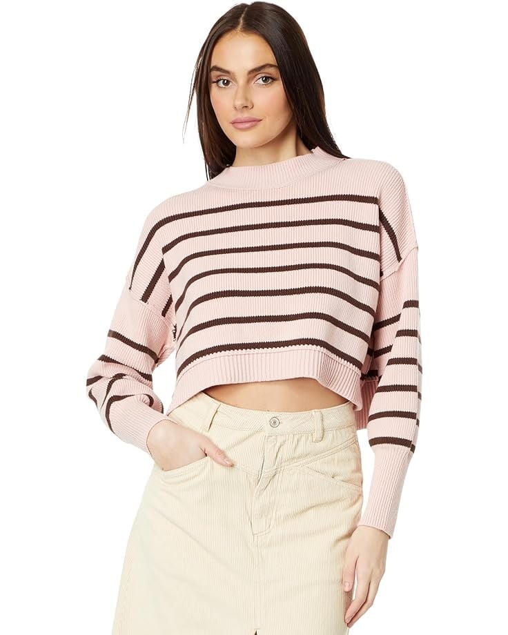 

Свитер Free People Stripe Easy Street Crop Pullover, цвет Pink Lotus Combo