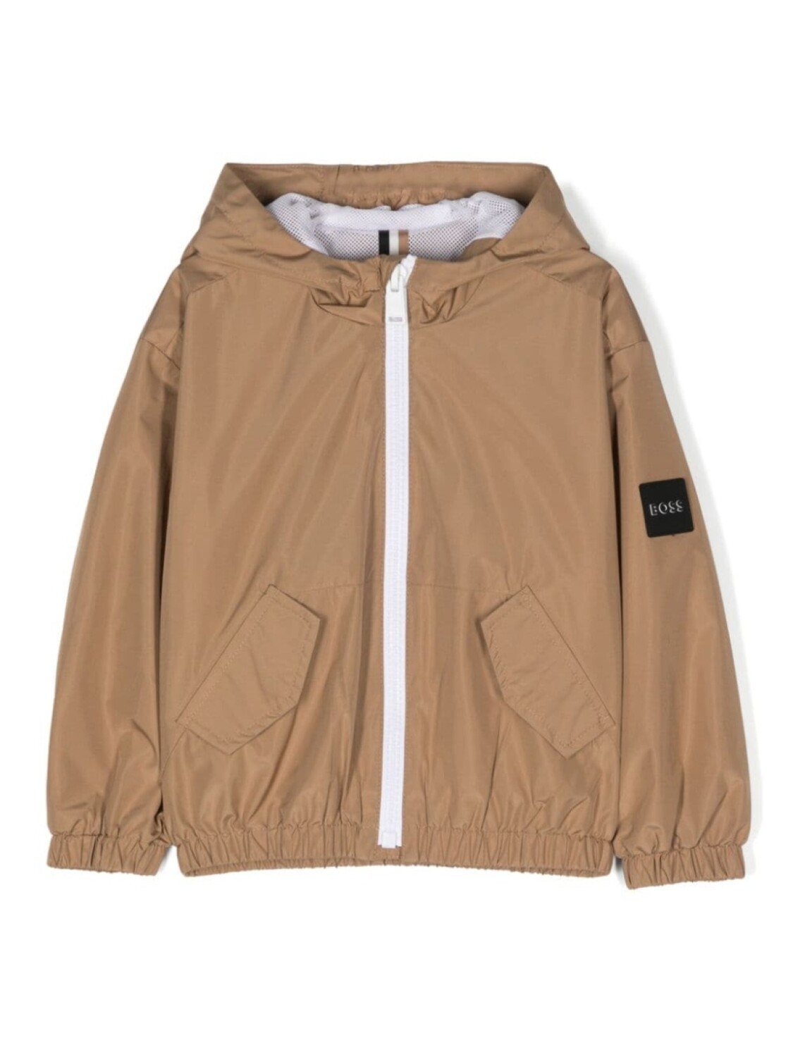 

BOSS Kidswear куртка с капюшоном и нашивкой-логотипом, нейтральный цвет