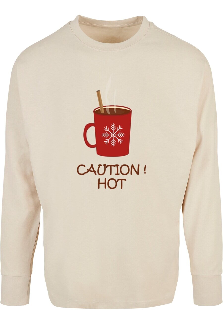 

Лонгслив Merchcode CAUTION HOT, песочный