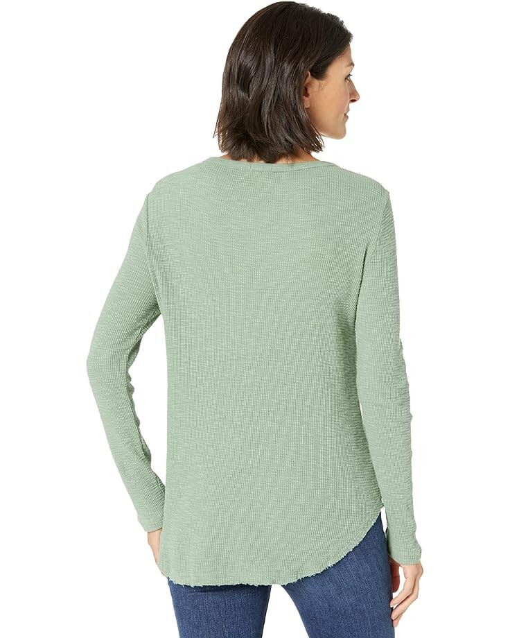 

Футболка Dylan by True Grit Deep V-Neck Soft Slub Waffle Shirttail Tee, цвет Laurel