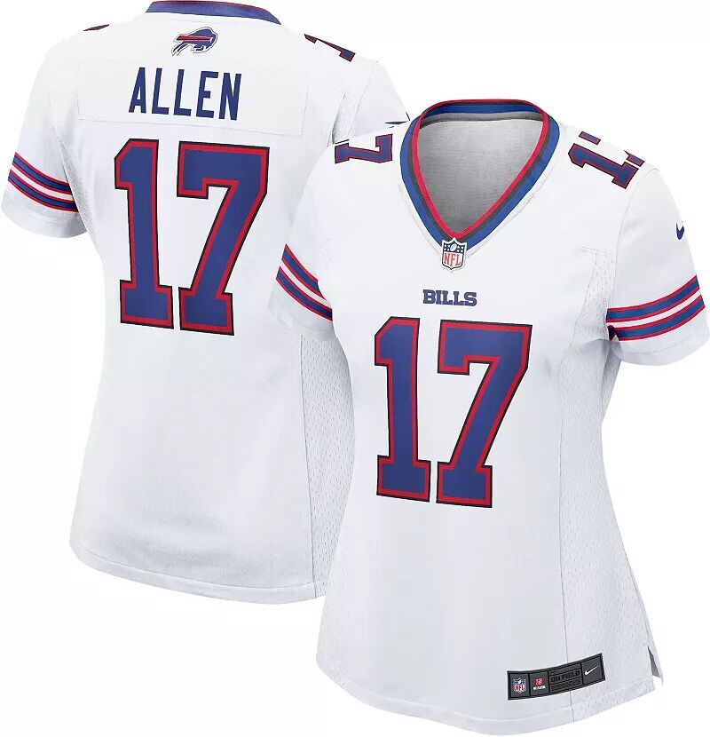 

Женская белая игровая майка Nike Buffalo Bills Josh Allen #17