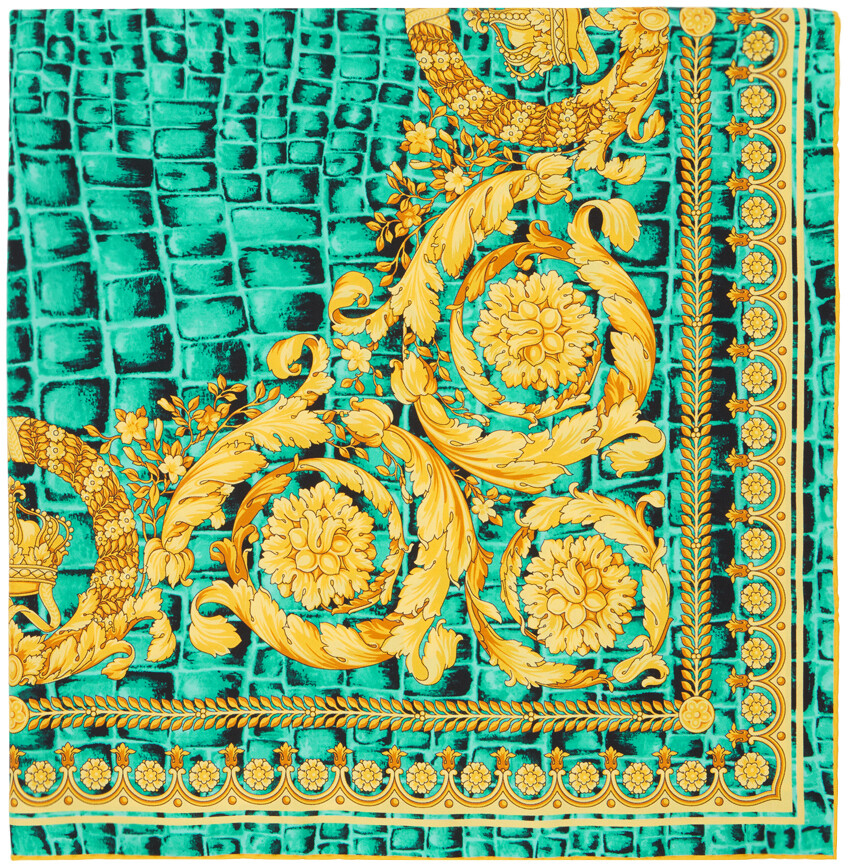 

Зелено-желтый ледник Бароккодила Шарфа Versace