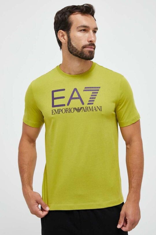 

Хлопковая футболка EA7 Emporio Armani, зеленый
