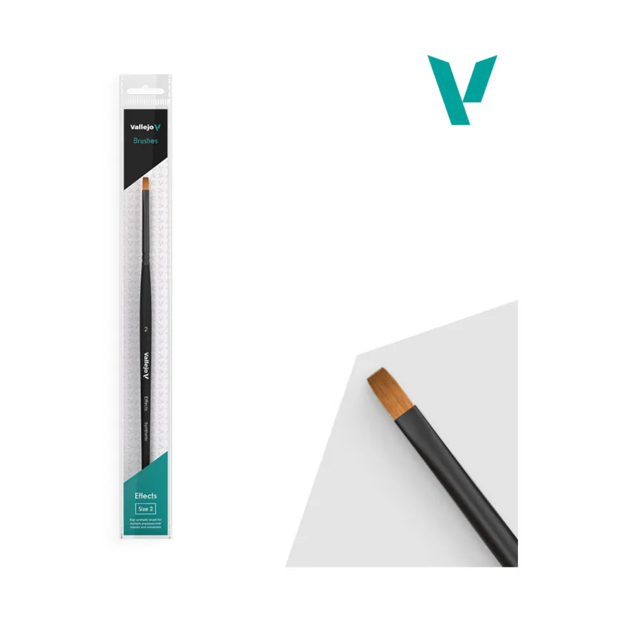 

Эффекты Плоский Прямоугольный Синтетический #2, Paint Brushes - Round Handle (Vallejo)