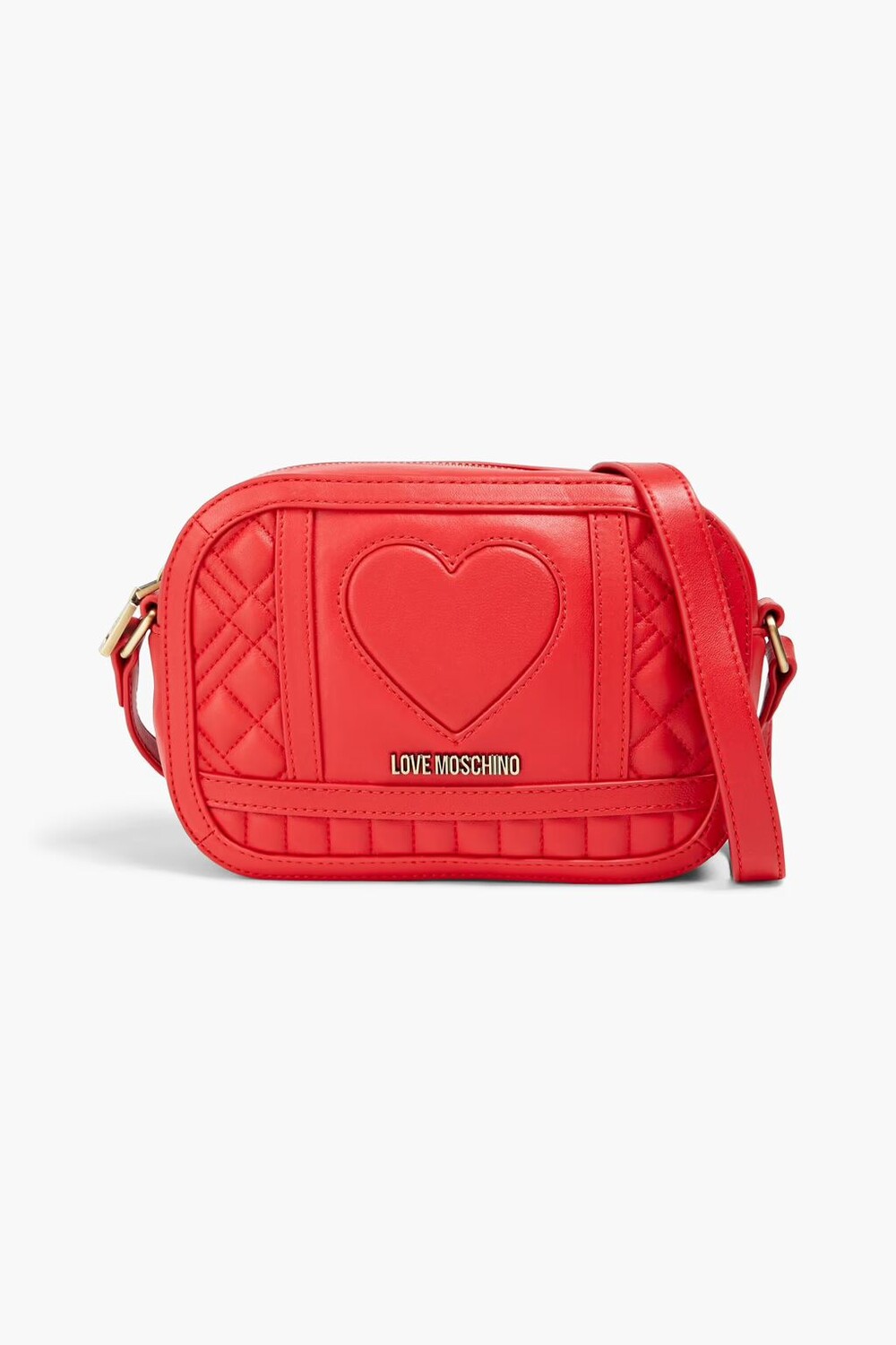 

Стеганая кожаная сумка через плечо Love Moschino, красный
