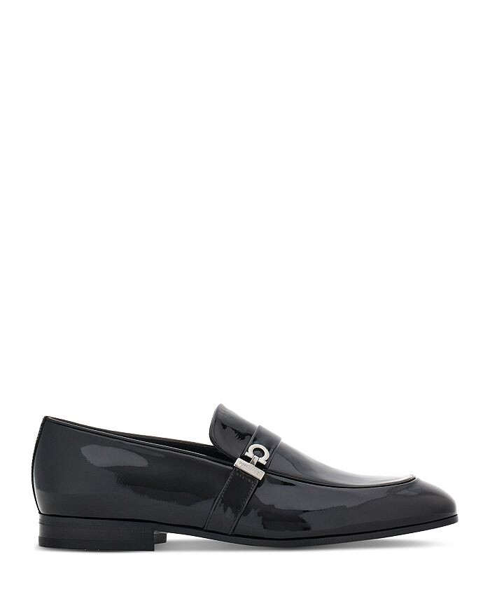 

Мужские лакированные лоферы Ferragamo Deal Gancio, черный