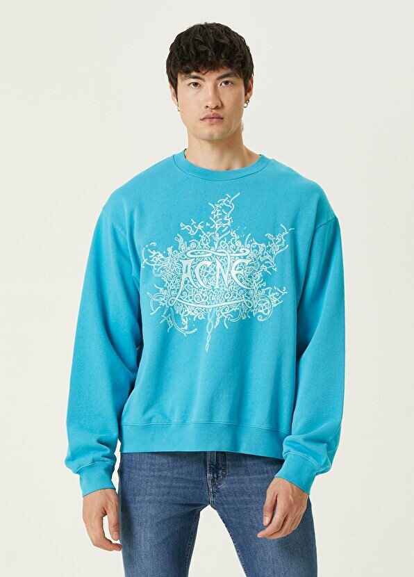 

Синий свитшот с логотипом Acne Studios