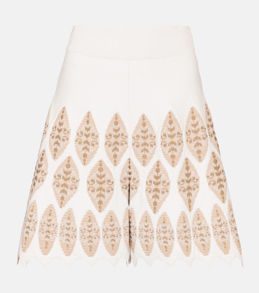 

Жаккардовые шорты с завышенной талией ALAÏA, белый
