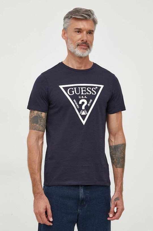 

Футболка из хлопка Guess, темно-синий