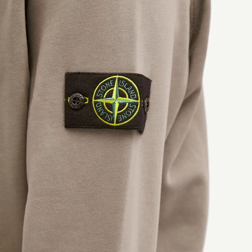 Stone Island Окрашенный в одежде спортивный свитер на молнии до половины, серый